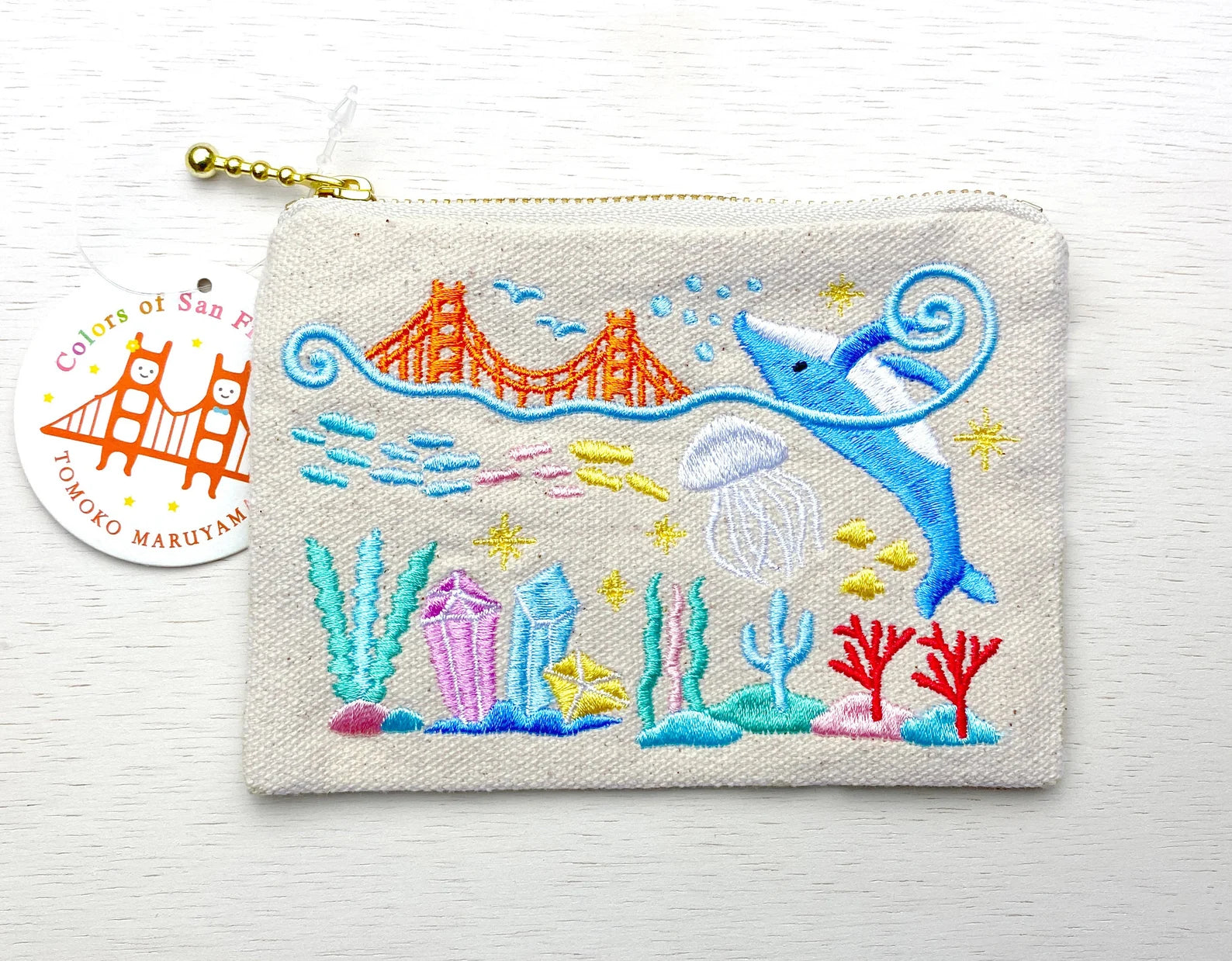 Sea Life Embroidered Coin Purse