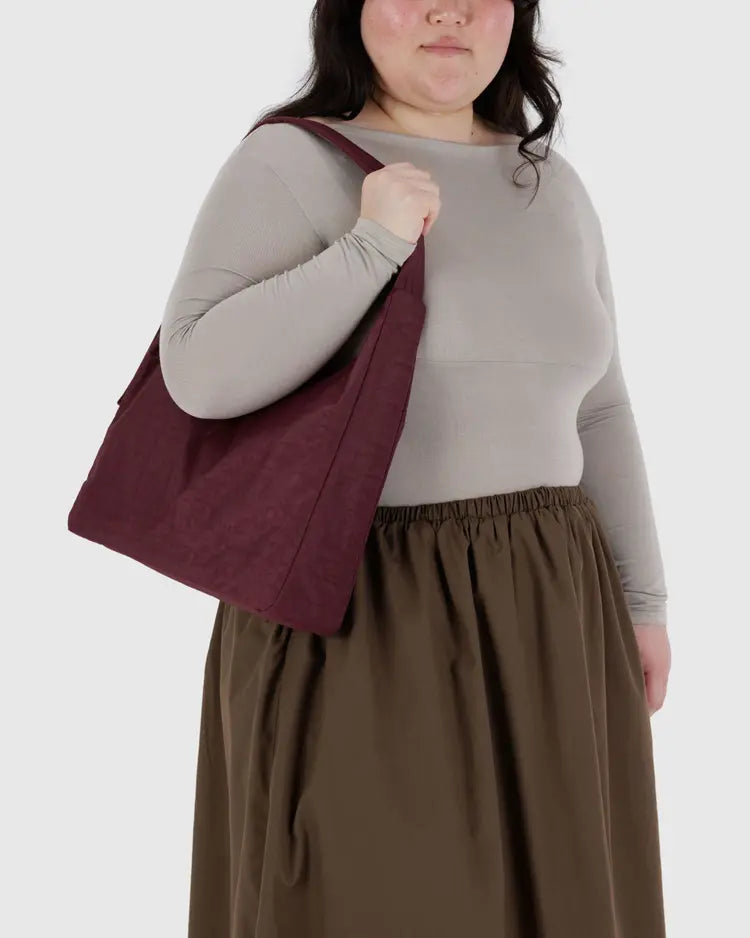 Nylon Shoulder Bag, Mahogany