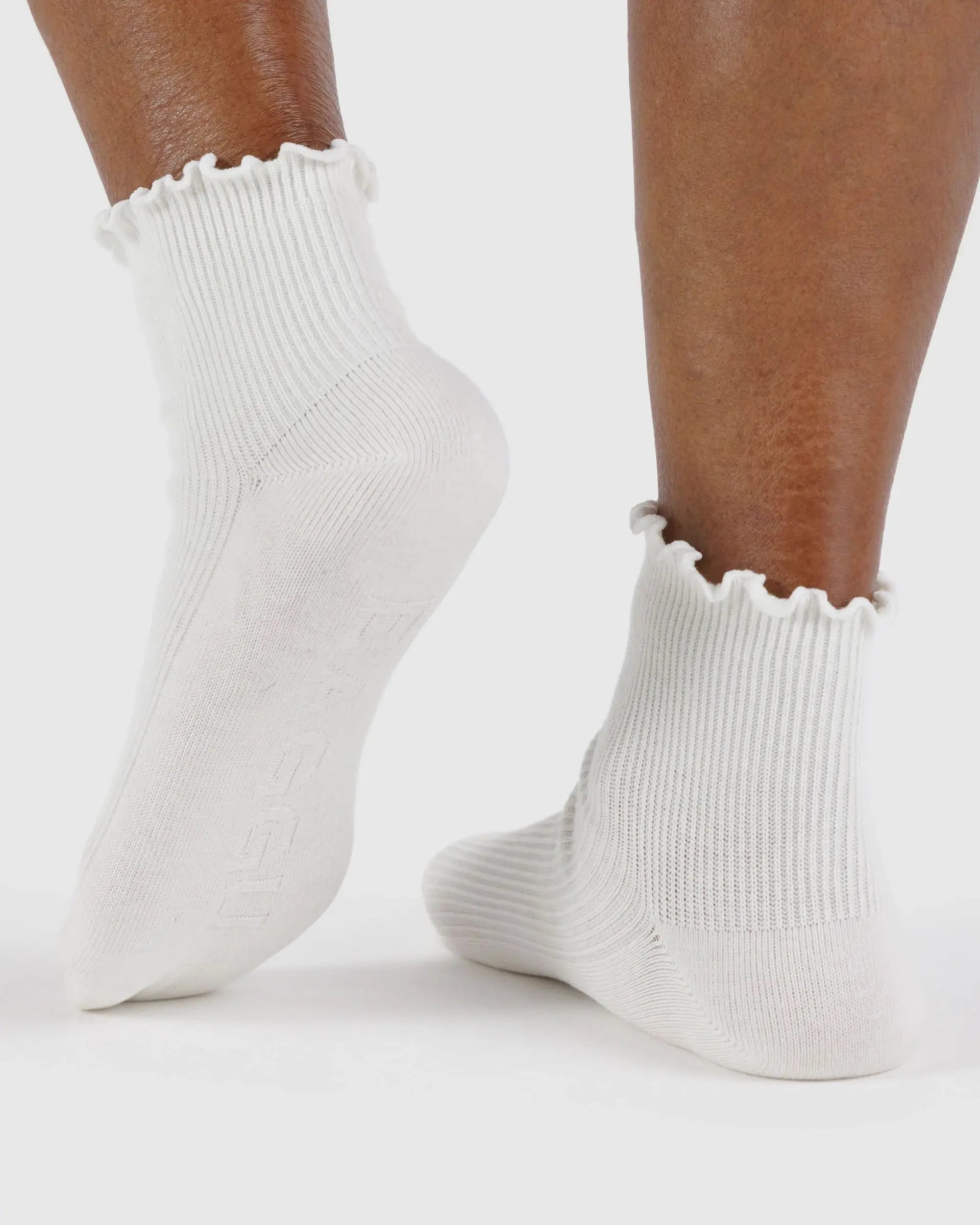 Lettuce Edge Sock Set of 2, White