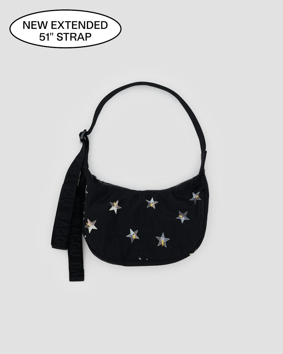 Small Nylon Crescent Bag, Stars