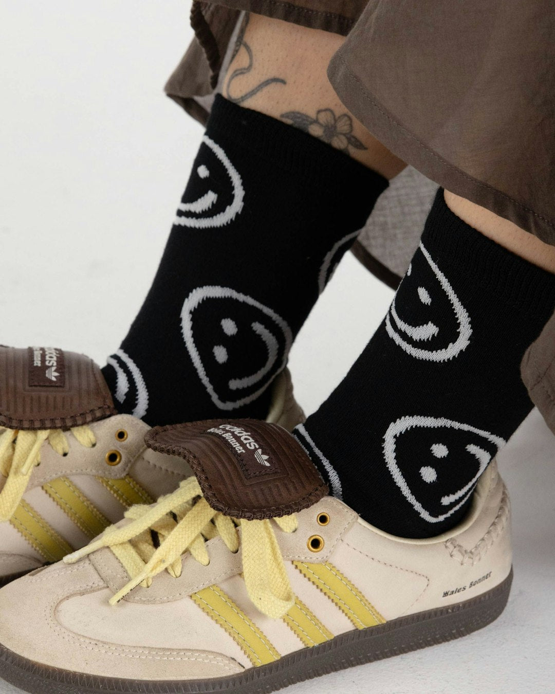 Crew Sock, Black Happy