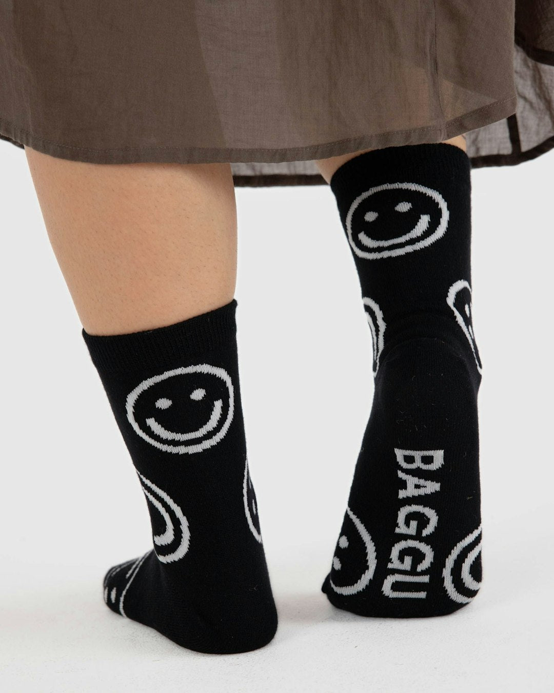 Crew Sock, Black Happy