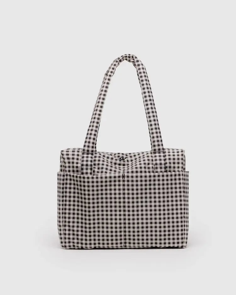 Small Cloud Carry-On, Black and Cream Gingham