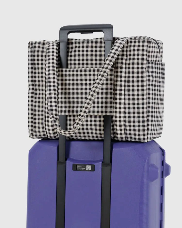 Small Cloud Carry-On, Black and Cream Gingham