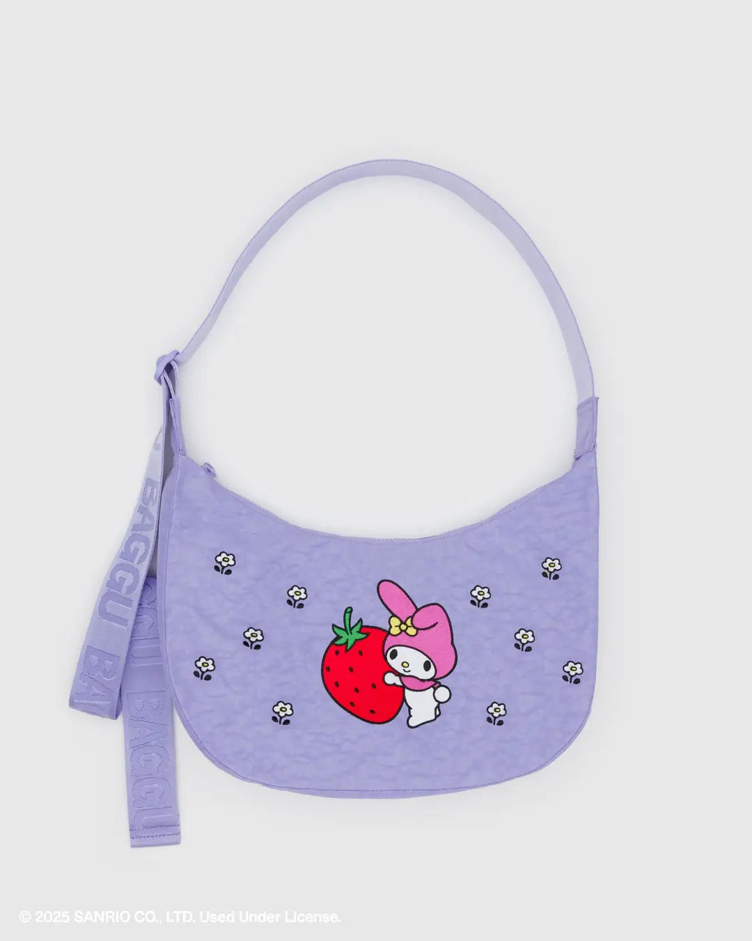 Medium Nylon Crescent Bag, Embroidered My Melody Strawberry