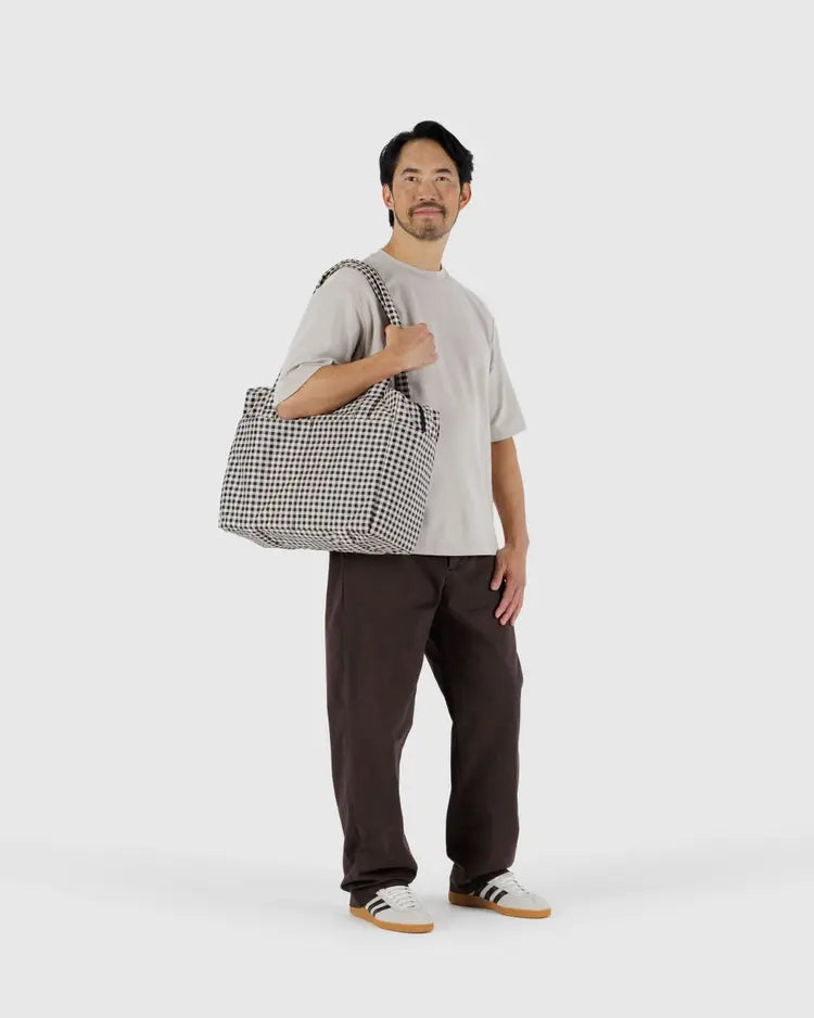Small Cloud Carry-On, Black and Cream Gingham