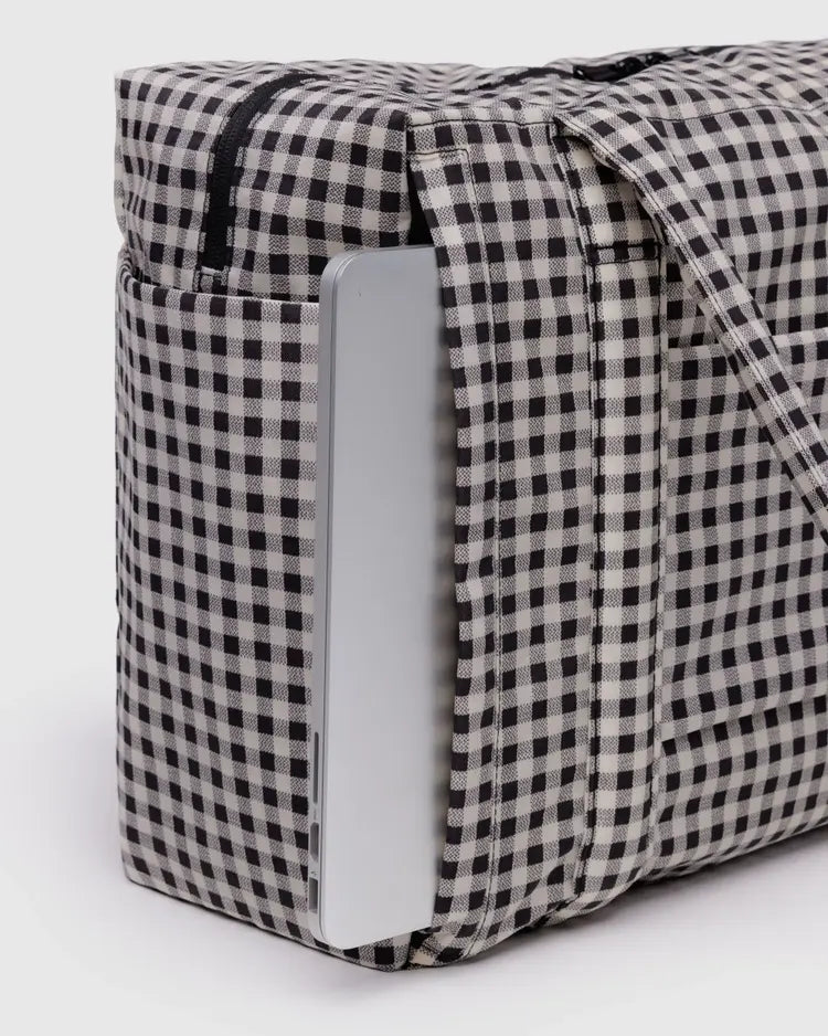 Small Cloud Carry-On, Black and Cream Gingham
