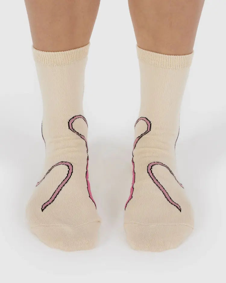 Crew Sock, Pink Bow
