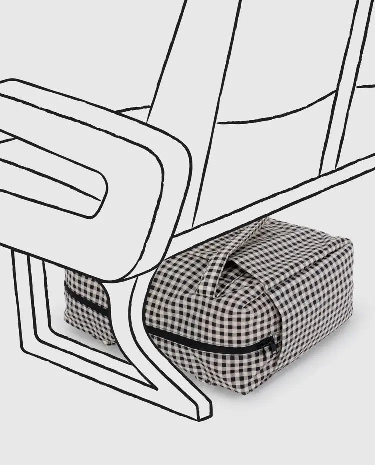 Small Cloud Carry-On, Black and Cream Gingham