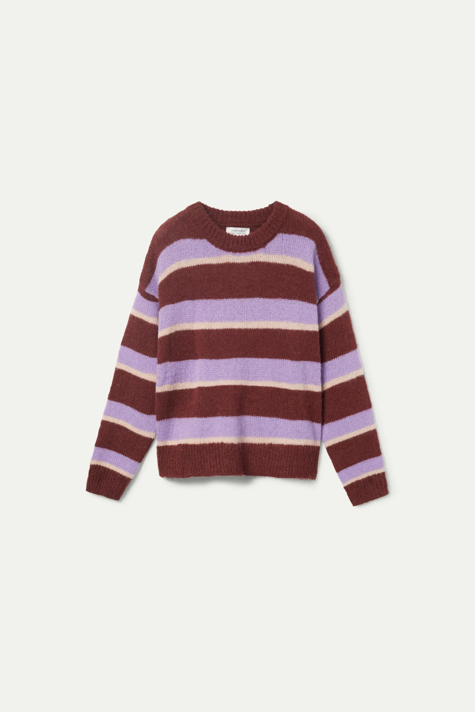 Lavender Brown Stripe Knit Sweater