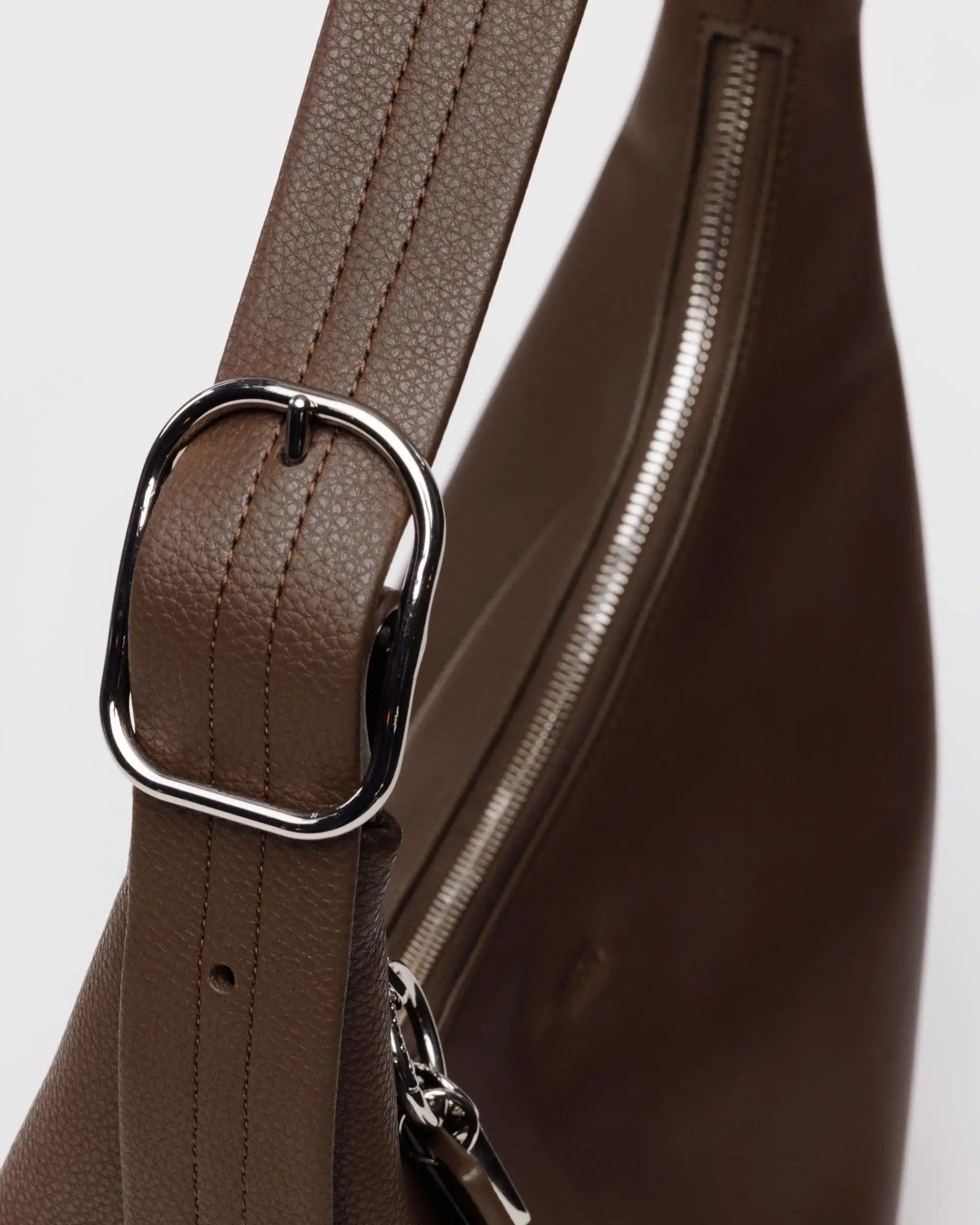 Recycled Leather Shoulder Bag, Brown