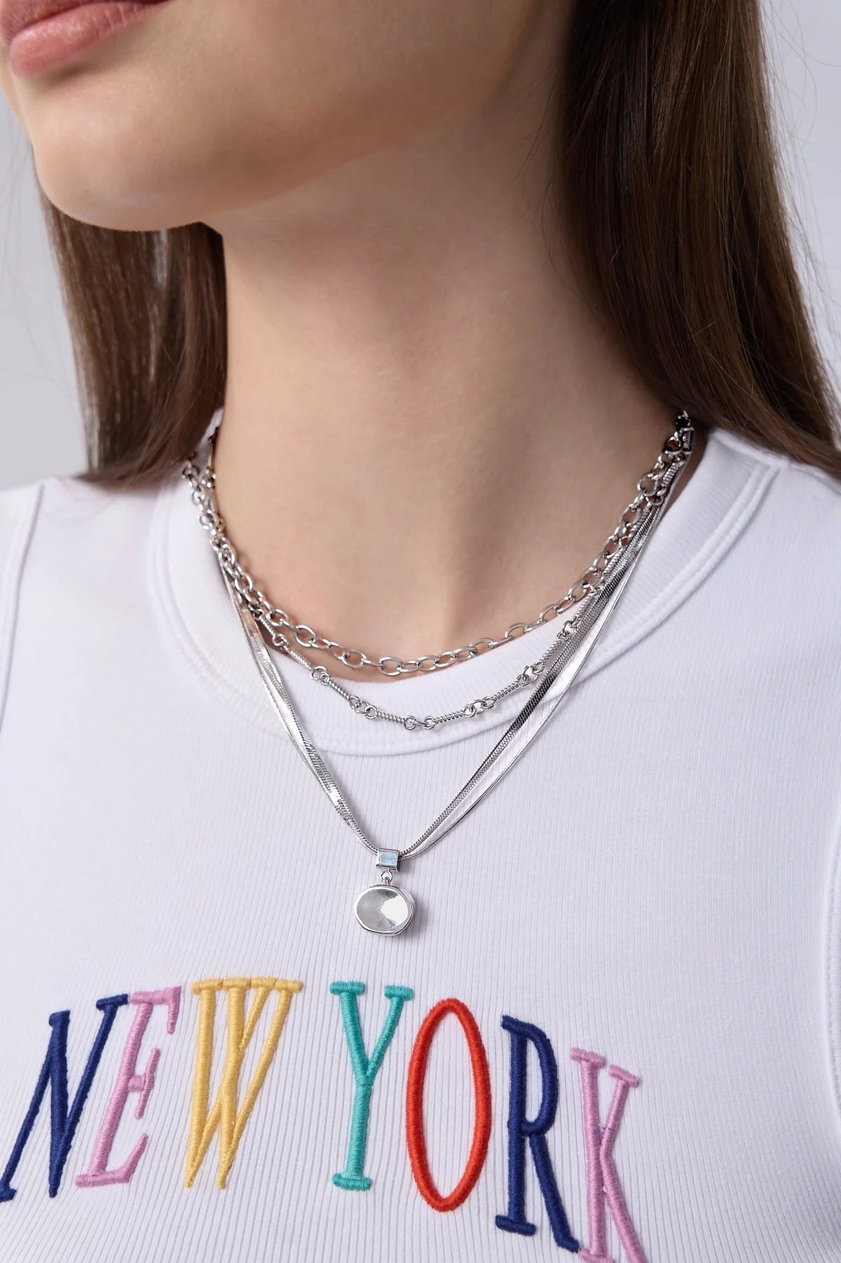 Maren Molten Necklace, Silver