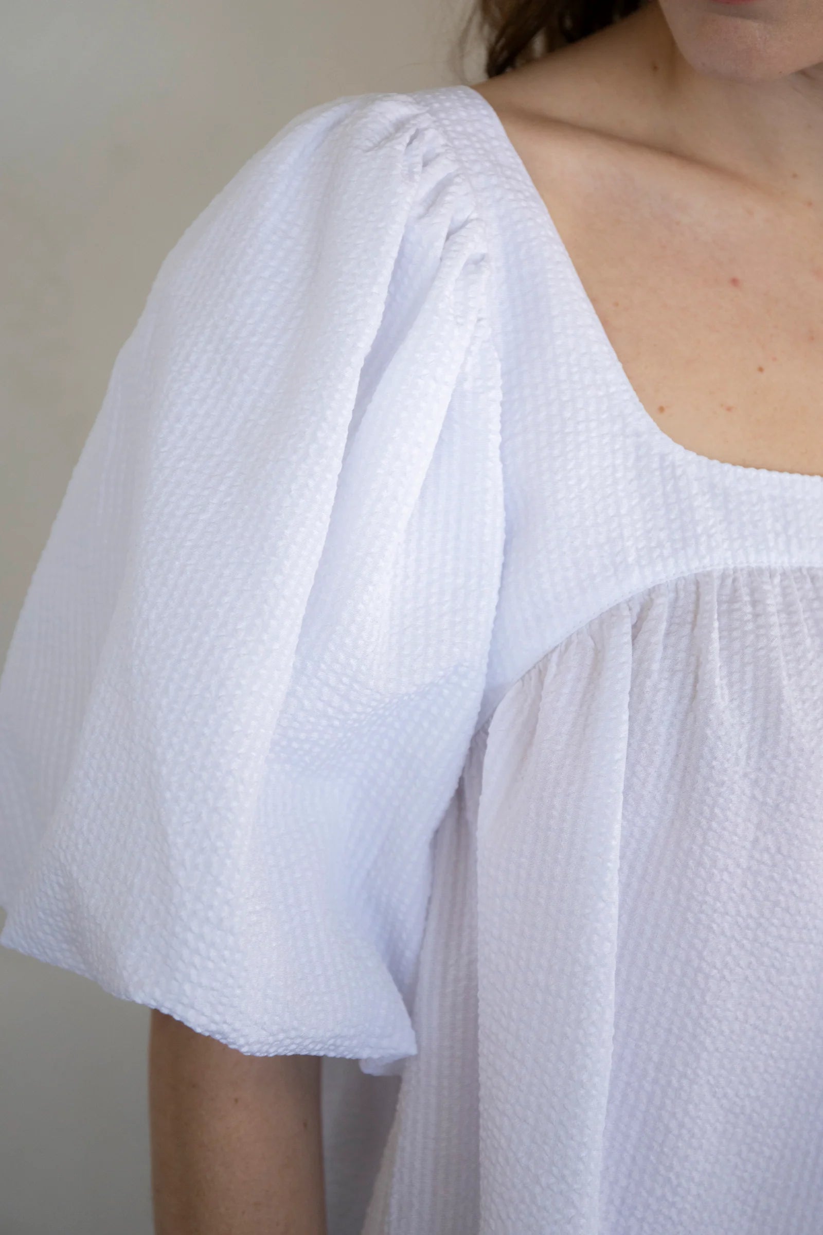 Puffy Sleeve Blouse, Off-White