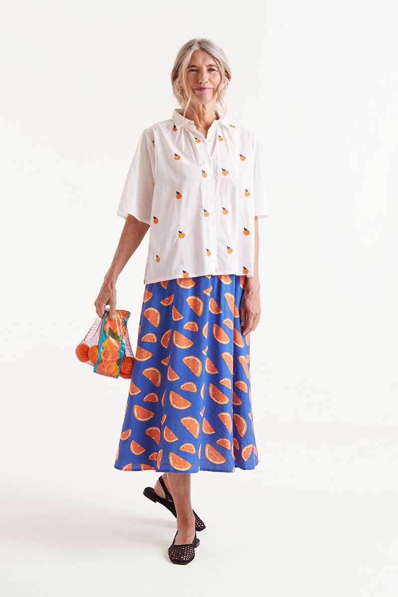Short Sleeve Button Up, Oranges