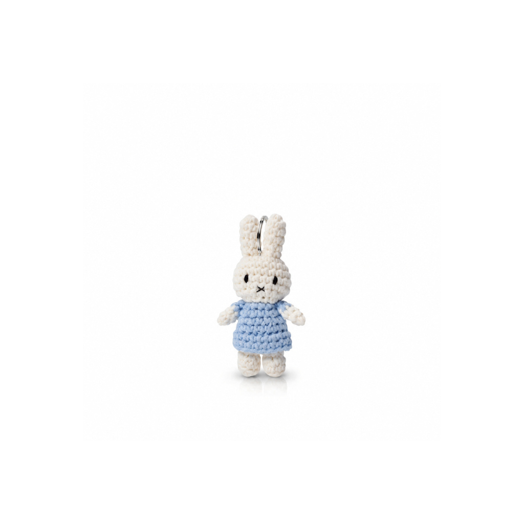 Miffy Knit Keychain, Pastel Blue