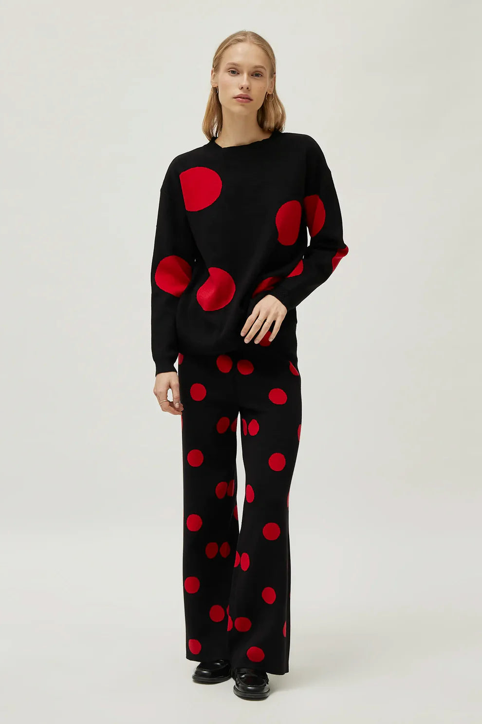 Polka Dot Jumper, Black/Red