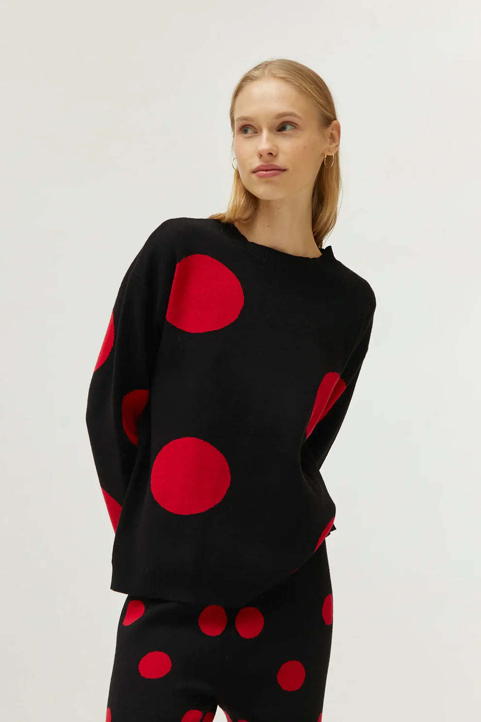 Polka Dot Jumper, Black/Red