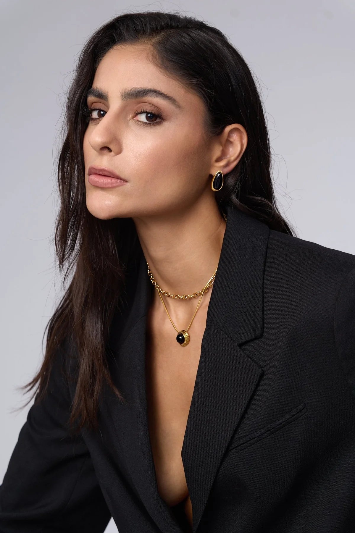 Thea Black Gem Necklace
