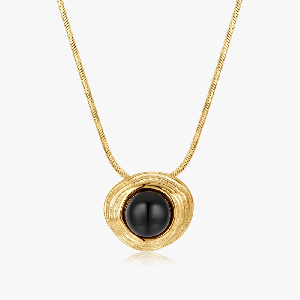 Thea Black Gem Necklace