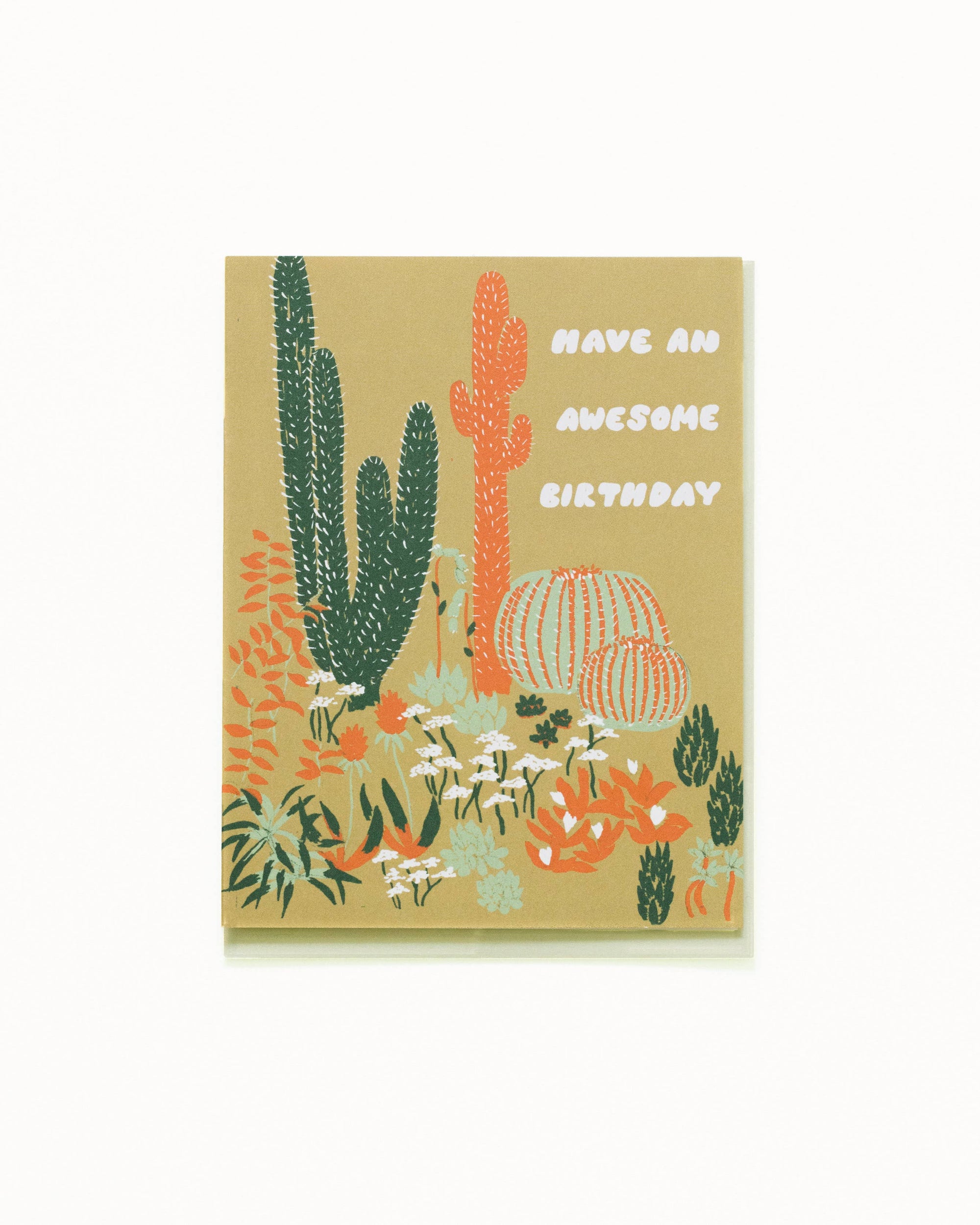 Cacti Vignette Awesome Birthday Card