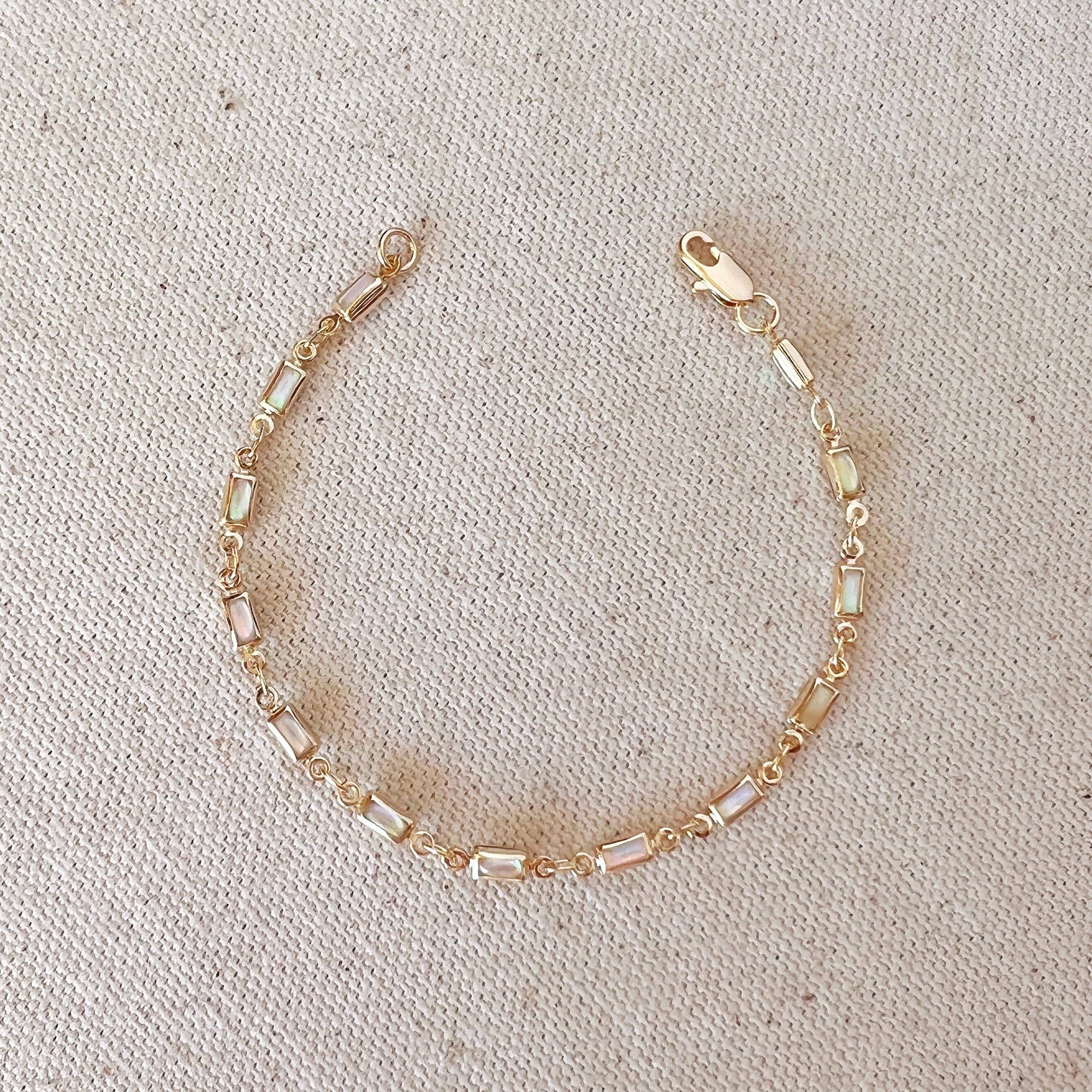 Opal Bracelet, 18k Gold Filled