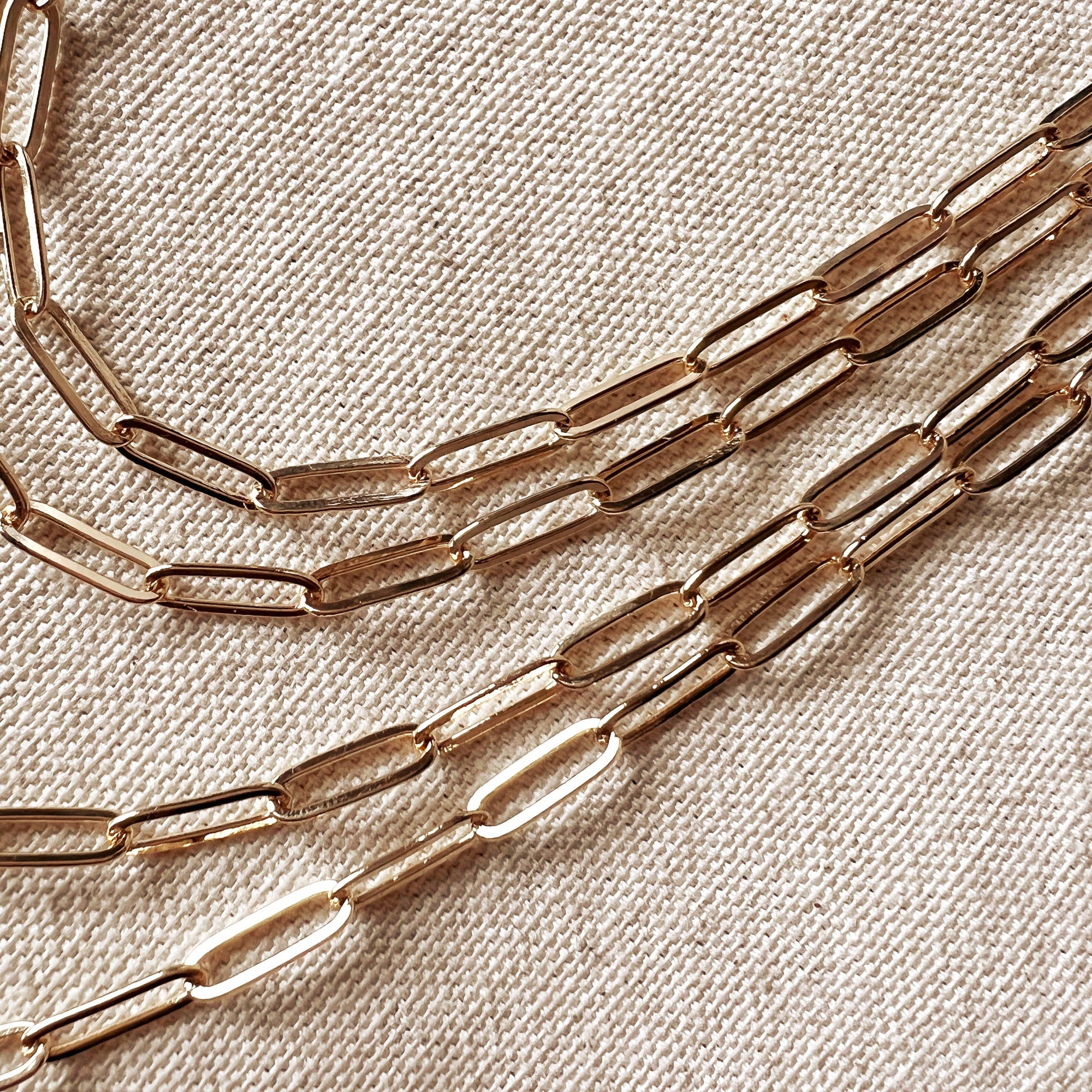 Classic Paperclip Chain, 18k Gold Filled