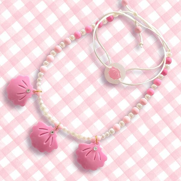Seashells Pink Beaded Necklace