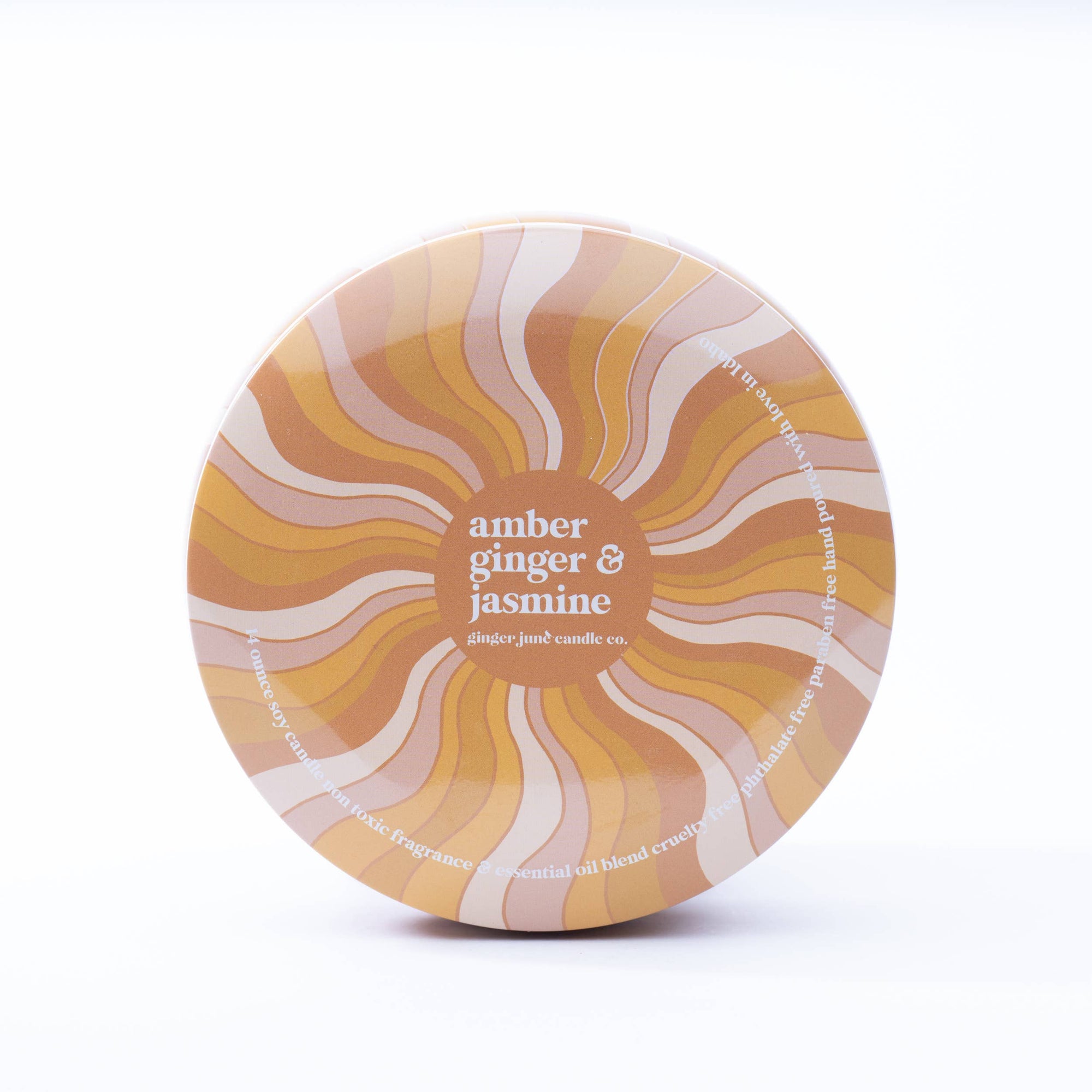 Groovy Swirl Tin Candle, Amber