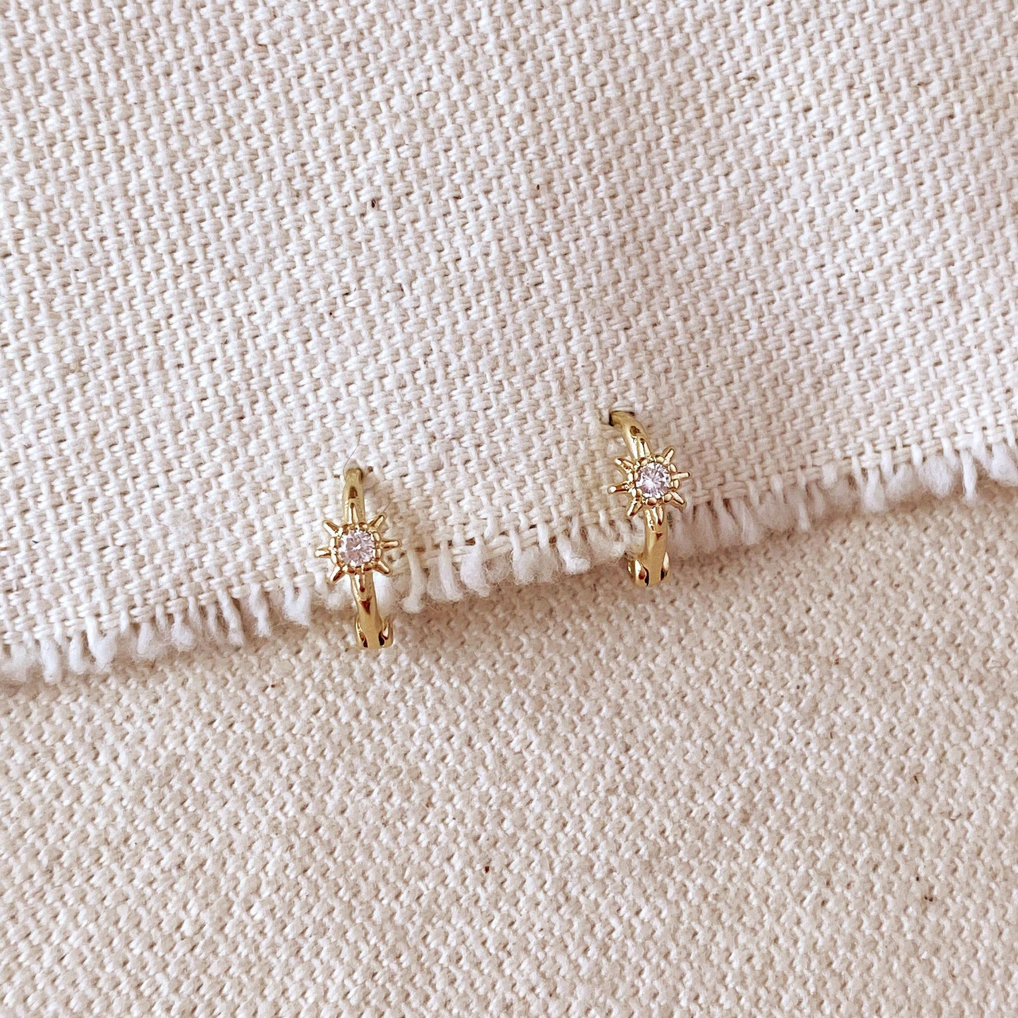 Starburst Clicker Earrings, 18k Gold Filled