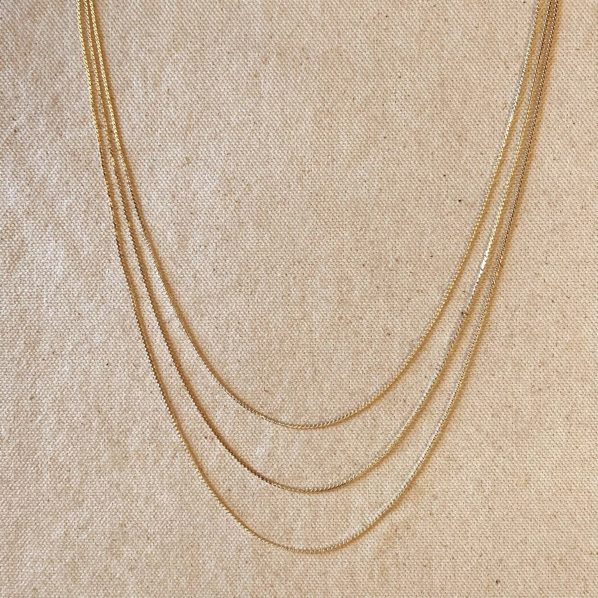 Dainty Chain Necklace, 18k Gold Filled