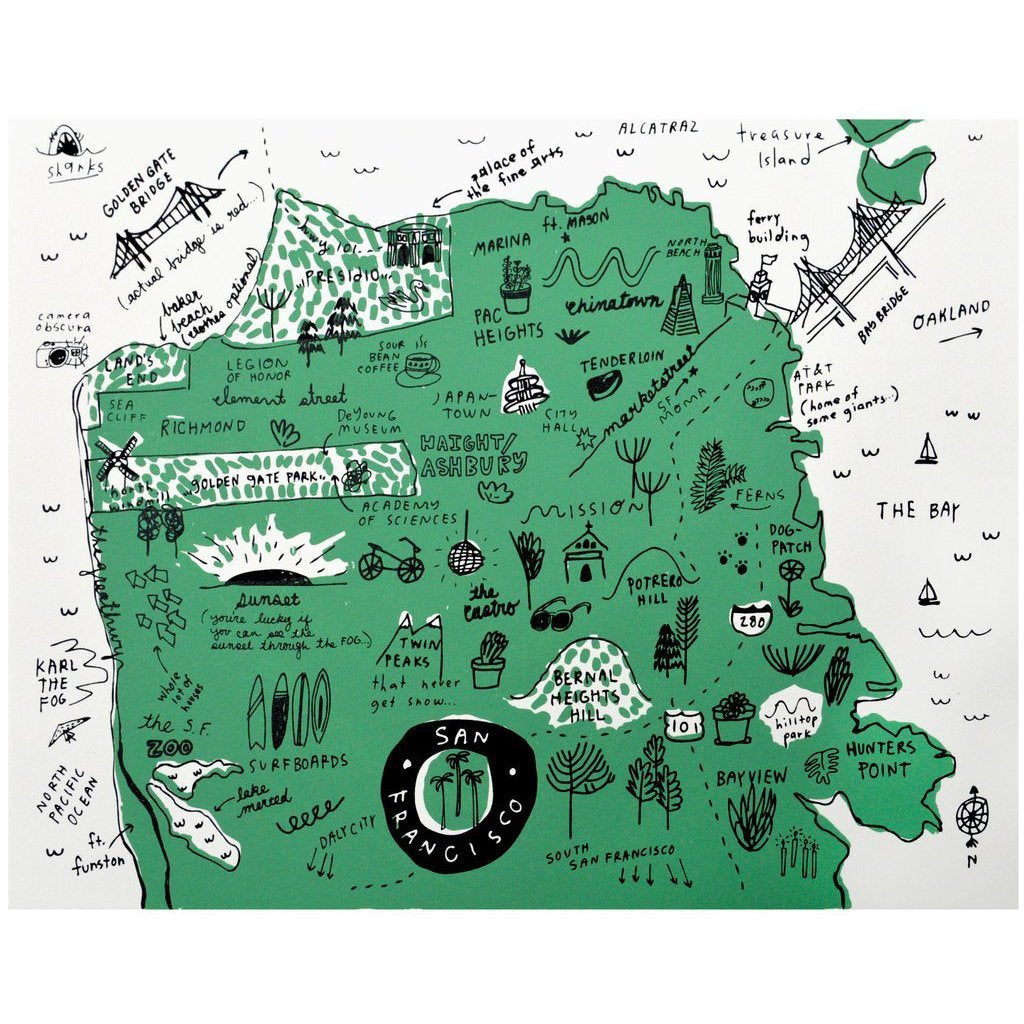 People I've Loved: San Francisco Map Print by People I've Loved