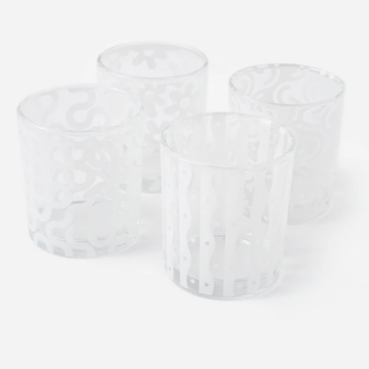 Groovy Pattern Glasses, Set of 4