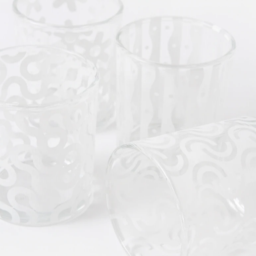 Groovy Pattern Glasses, Set of 4
