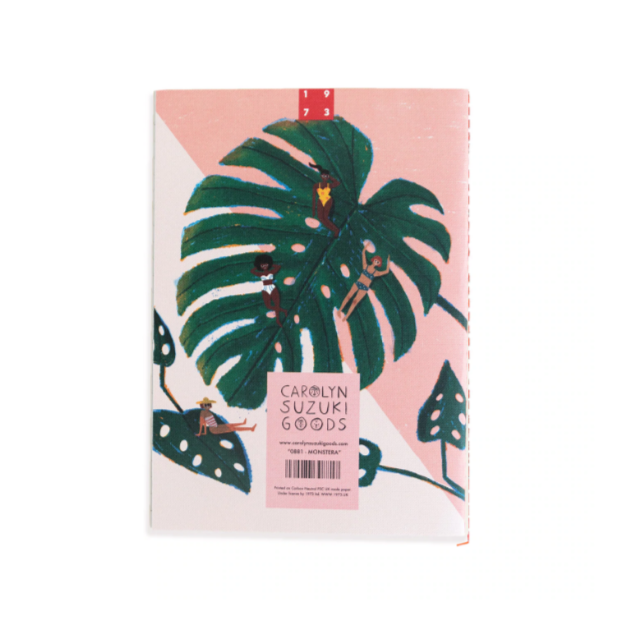 Stitched Canvas Notebook, Monstera