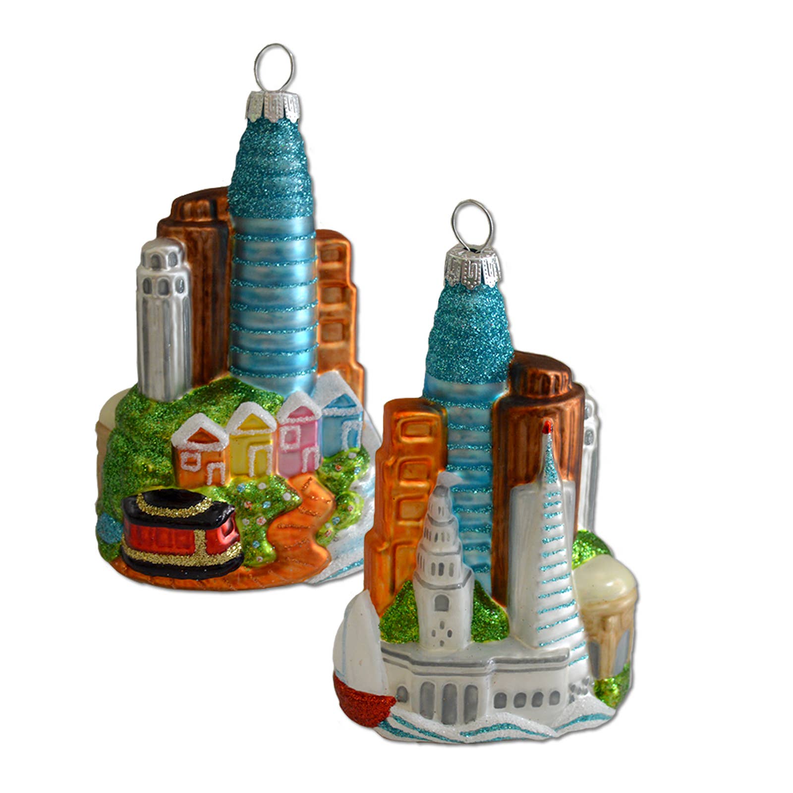 San Francisco Skyline Glass Mold Ornament