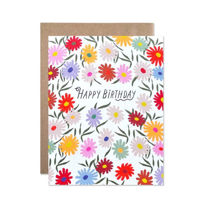Happy Birthday Wild Daisies Card