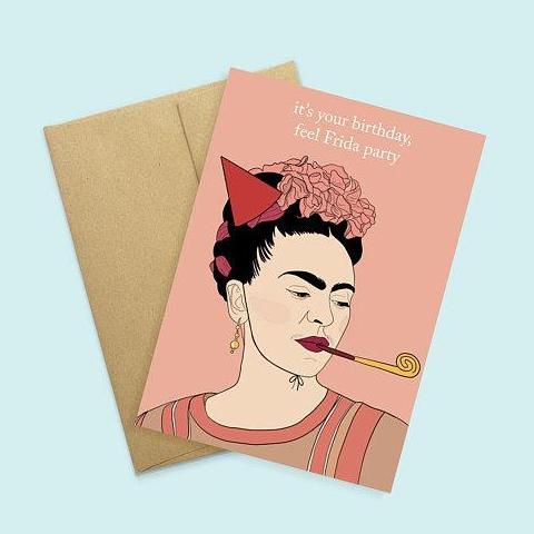 Party Mountain Paper Co.: Frida Birthday Card by Party Mountain Paper Co.